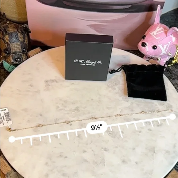 10K Gold Heart Bracelet/Anklet NWT - Picture 6 of 8